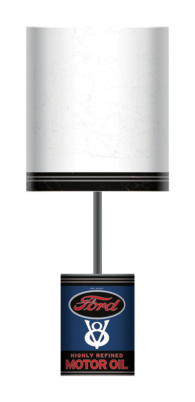 90160131 23.38 In. Natural Ford Oil Can Desk Lamp - Blue