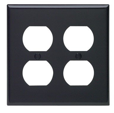 Leviton 005-80716-00e 2 Gang Receptacle Standard Wall Plate, Black