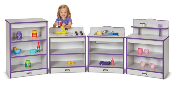 2431jcww004 4 Piece Toddler Kitchen Set, Purple - 28.5 X 80.5 X 15 In.