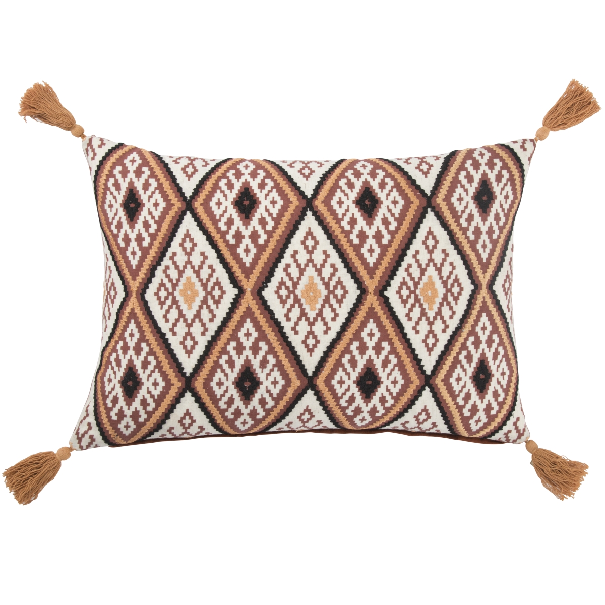 Plw102384 14 X 20 In. Traditions Made Modern Pillows Museum Ifa Yuma Orange & Black Geometric Poly Throw Pillow