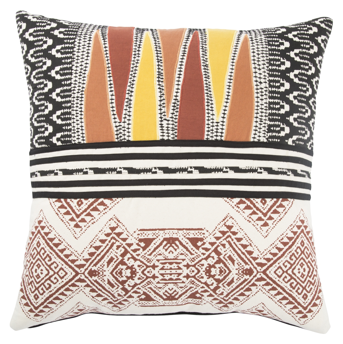 Plw102389 22 X 22 In. Traditions Made Modern Pillows Museum Ifa Mesa Orange & Black Geometric Down Throw Pillow