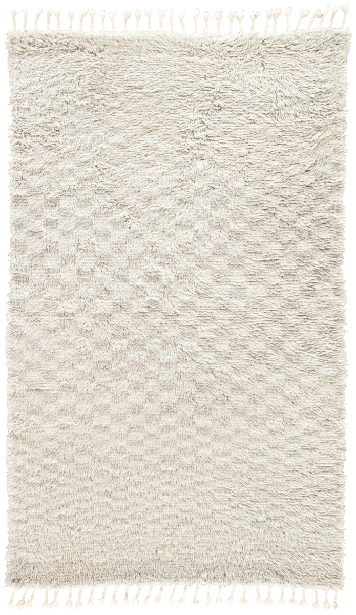Rug136497 5 X 8 Ft. Tala Azores Hand-knotted Geometric Ivory & Light Gray Area Rug