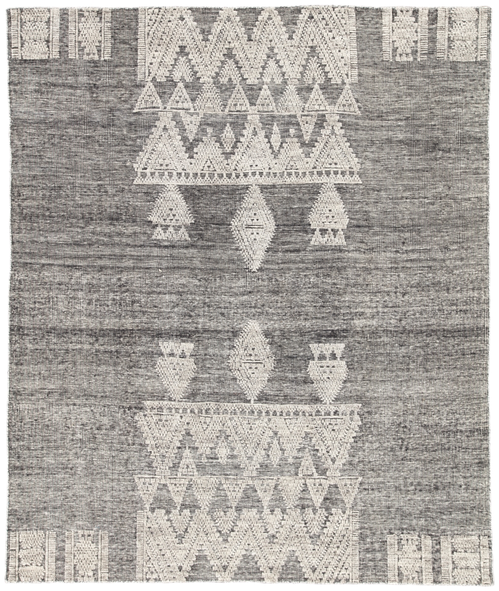 Rug136499 8 X 10 Ft. Rize Torsby Hand-knotted Geometric Black & Ivory Area Rug