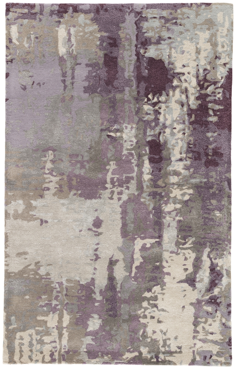 Rug137591 5 X 8 Ft. Genesis Matcha Handmade Abstract Gray & Purple Area Rug