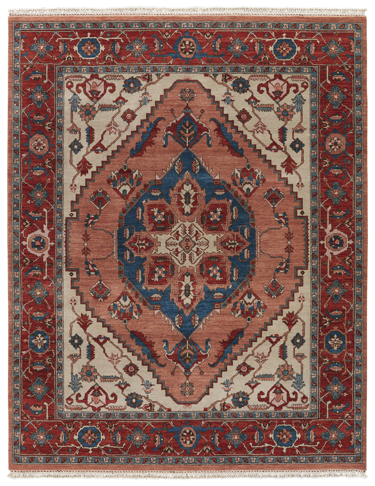 Rug133487 10 X 14 Ft. Uptown Artemis Avon Hand-knotted Medallion Red & Blue Area Rug