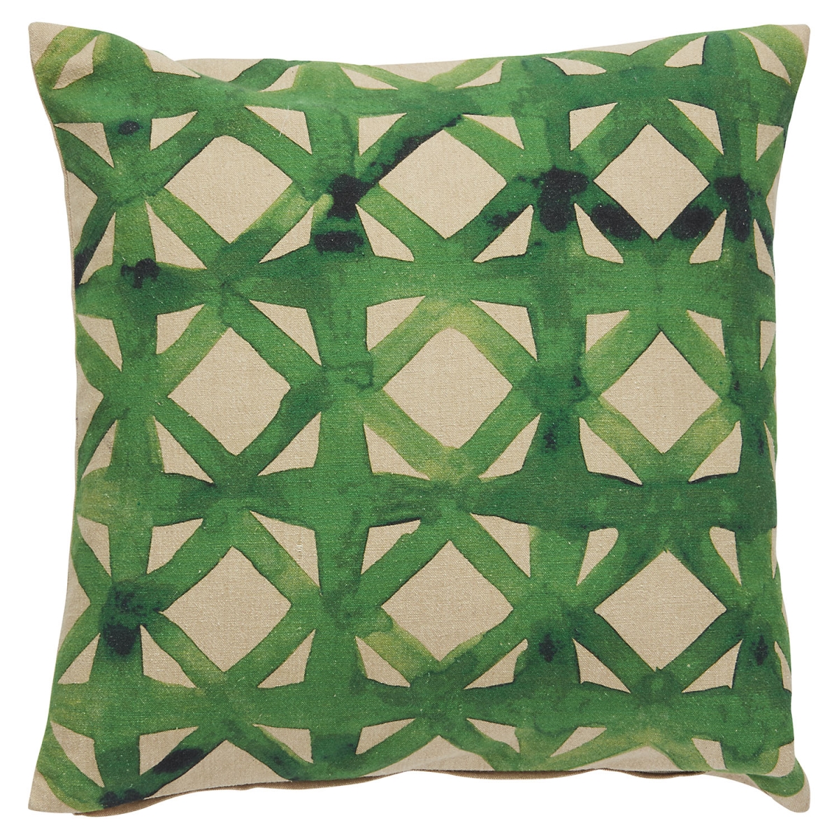 Plw102808 18 X 18 In. Verdigris Emerald Green & Beige Trellis Down Throw Pillow