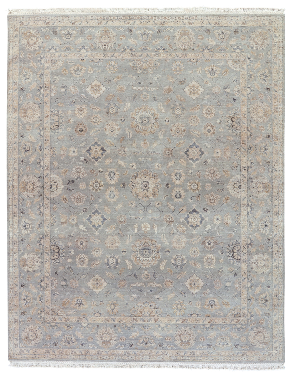 Rug133647 8 X 10 Ft. Biscayne Riverton Hand-knotted Medallion Gray & Tan Area Rug