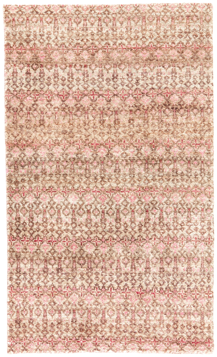 Rug131954 5 X 8 Ft. Croix Cane Hand-knotted Geometric Brown & Red Area Rug
