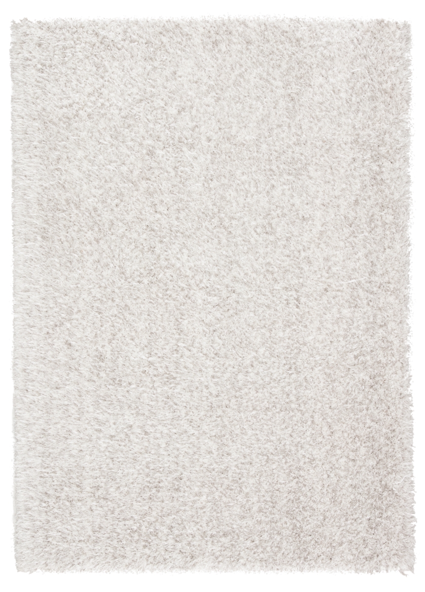 Rug141508 Hawn Shag & Flokati Area Rug, Solid White & Silver - 7 Ft. 10 In. X 10 Ft.