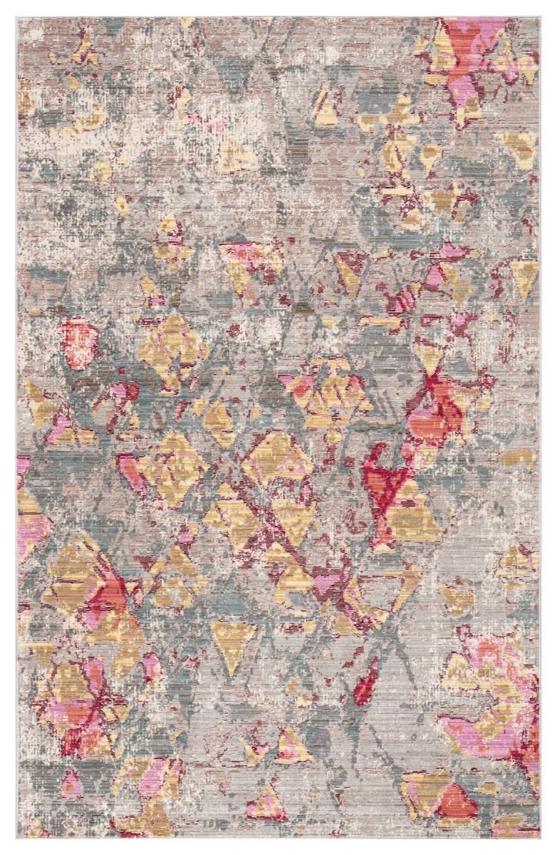 Rug141555 Ixion Abstract Power Loomed Area Rug, Beige & Pink - 4 X 6 Ft.