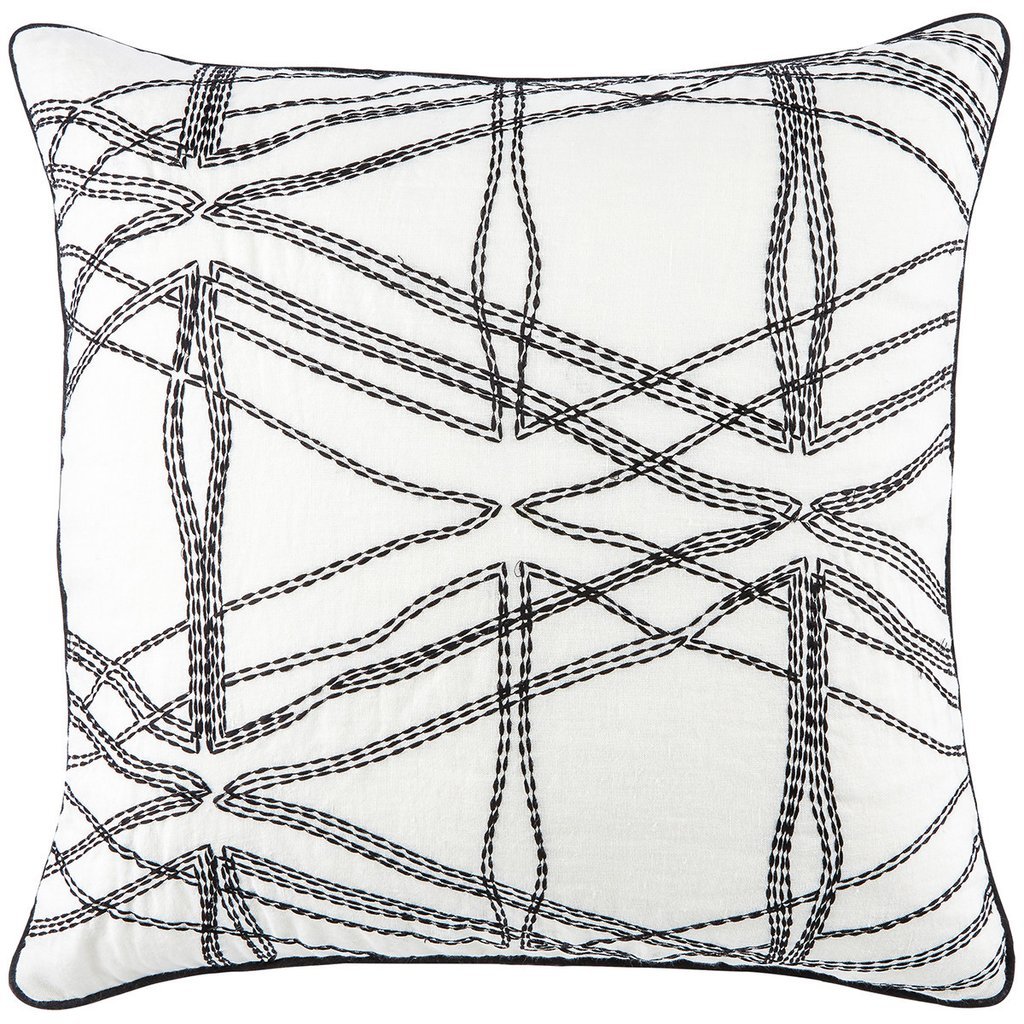 Plc102025-d Cosmic By Nikki Chu Nki30 Design Square Pillow, Blanc De Blanc - 22 X 22 In.