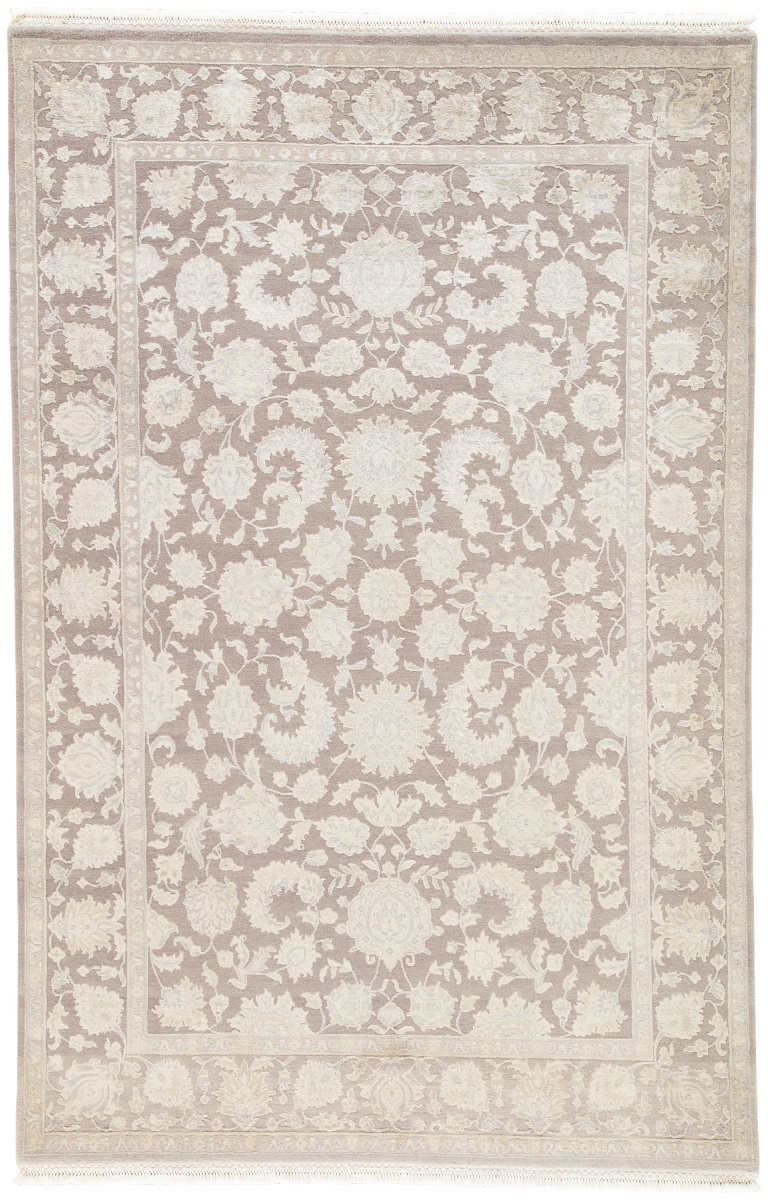 Rug129621 6 Ft. 6 In. X 9 Ft. 10 In. Sterling Chicory Hand-knotted Floral Taupe & Light Gray Area Rug