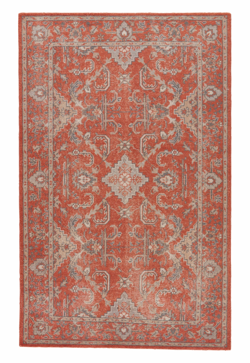 Rug129720 2 X 3 Ft. Revolution Washington Hand-knotted Medallion Red & Gray Area Rug