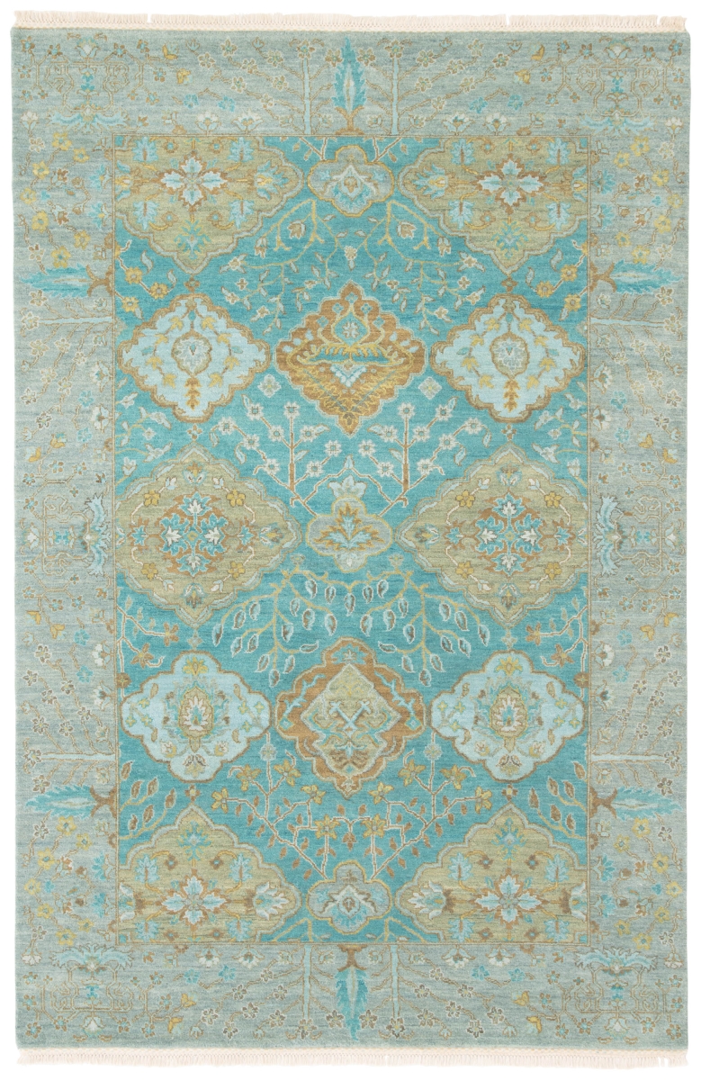 Rug134361 8 X 10 Ft. Opus Allegro Hand-knotted Floral Teal & Green Area Rug
