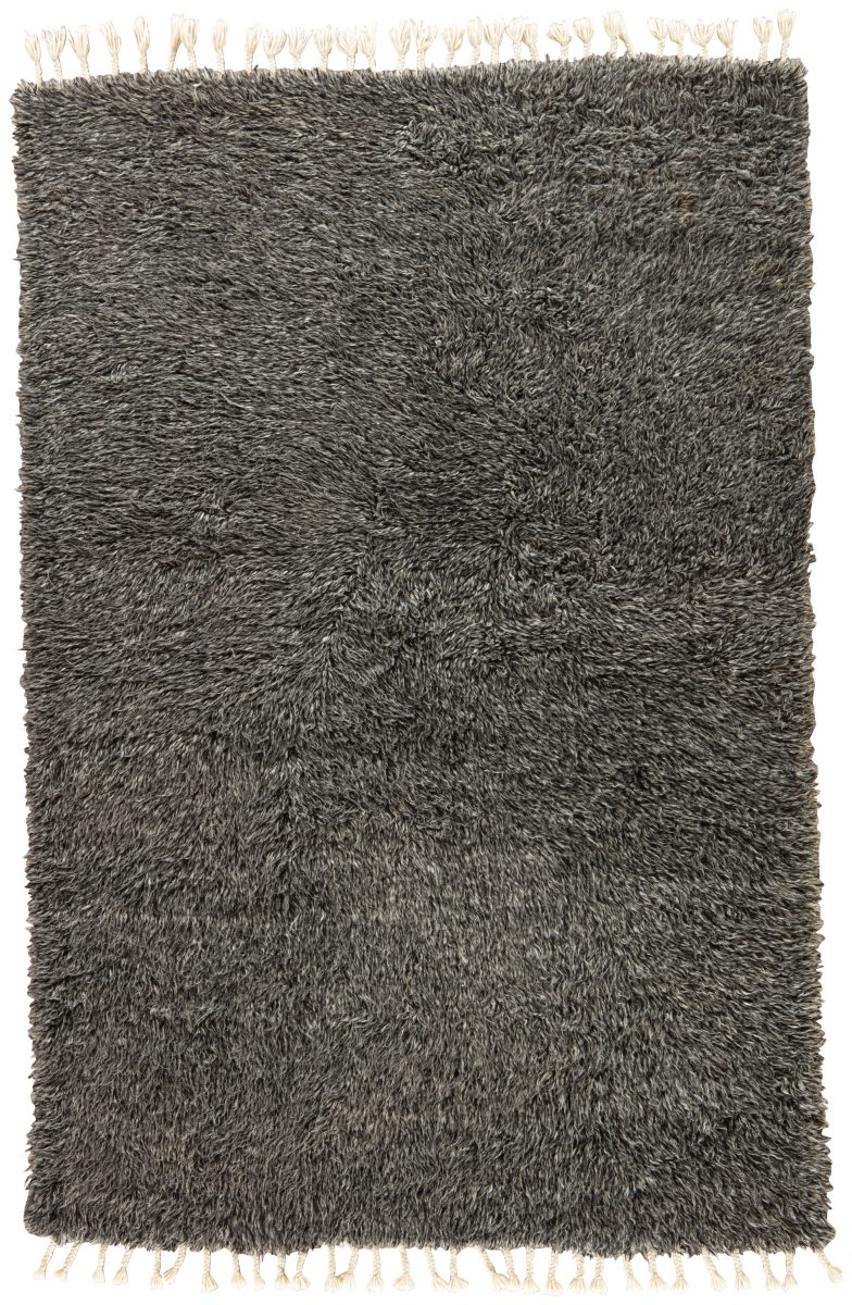 Rug133883 5 X 8 Ft. Tala Hand-knotted Solid Dark Gray & Silver Area Rug