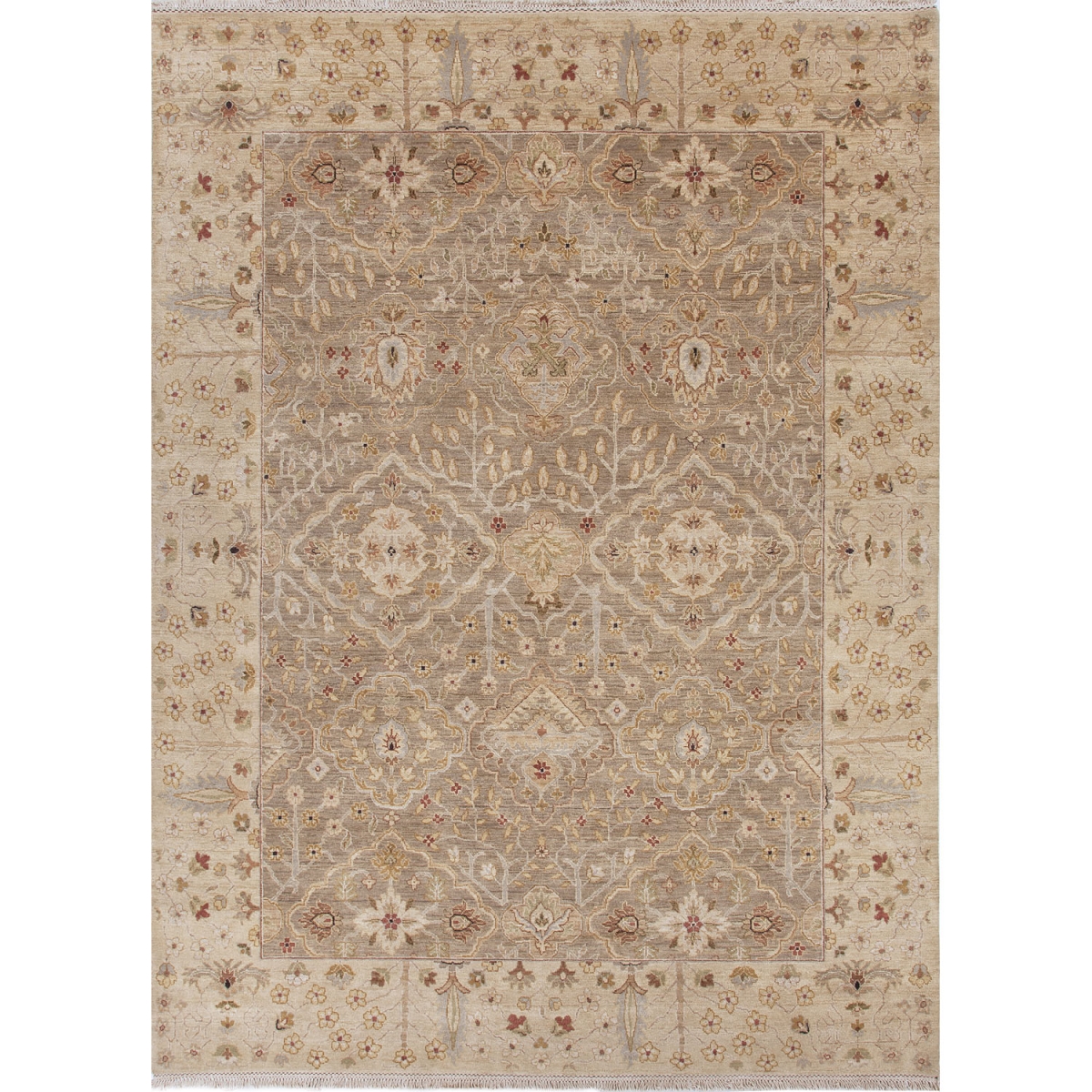 Rug103299 10 X 14 Ft. Opus Allegro Hand-knotted Floral Cream & Maroon Area Rug