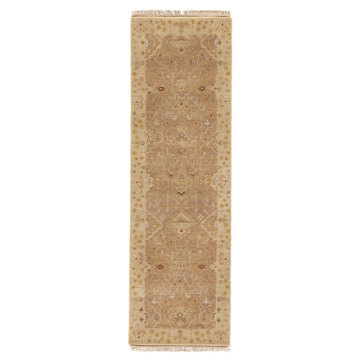 Rug103307 2 Ft. 6 In. X 8 Ft. Opus Allegro Hand-knotted Floral Cream & Maroon Runner Rug