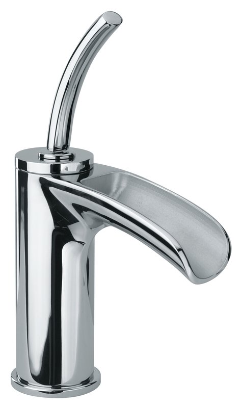 10211jo-30 Faucets Single Joystick Handle Lavatory Faucet With Waterfall Spout Matte Gray Finish Model