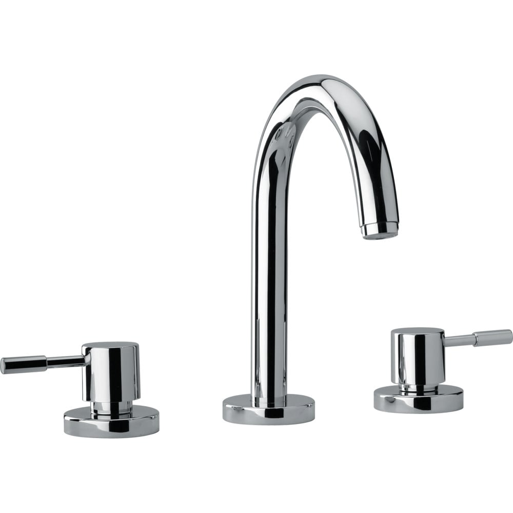 16102-30 Faucets Two Lever Handle Roman Tub Faucet With Goose Neck Spout, Designer Matte Gray Finish Model