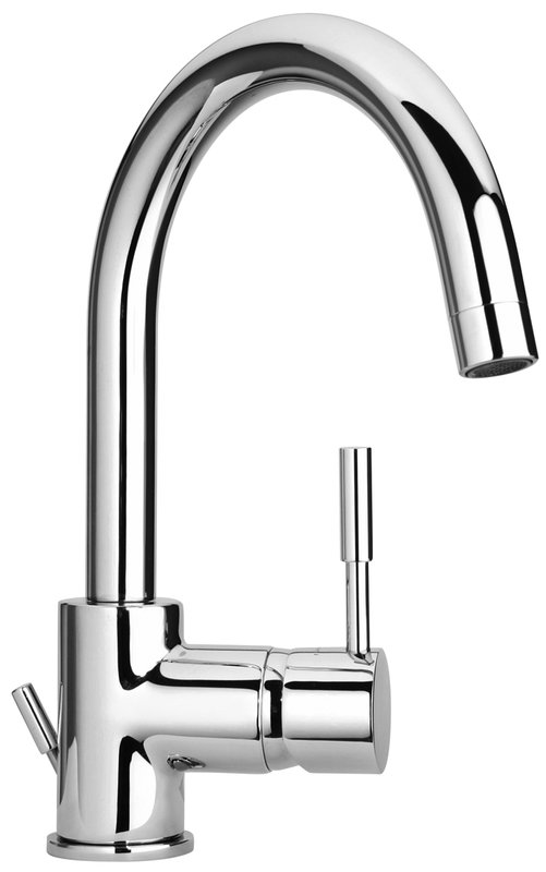 16250-30 Faucets Single Lever Handle Lavatory Faucet With Goose Neck Spout, Designer Matte Gray Finish Model
