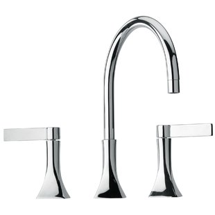 17214-30 Faucets Two Blade Handle Widespread Lavatory Faucet With Goose Neck Spout, Designer Matte Gray Finish Model