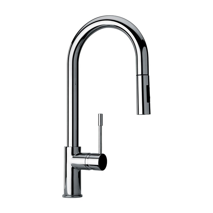 25557-30 Faucets Single Hole Kitchen Faucet With Spring Spout & Two Function Commercial Sprayer, Designer Matte Gray Finish Model