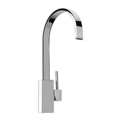 25558-30 Faucets Single Hole Kitchen Faucet With Swivel Ribbon Spout In Designer Matte Gray Finish Model