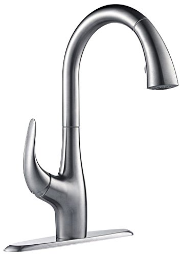 25568-30 Faucets Modern Single Lever Handle One Hole Kitchen Faucet, Designer Matte Gray Finish Model