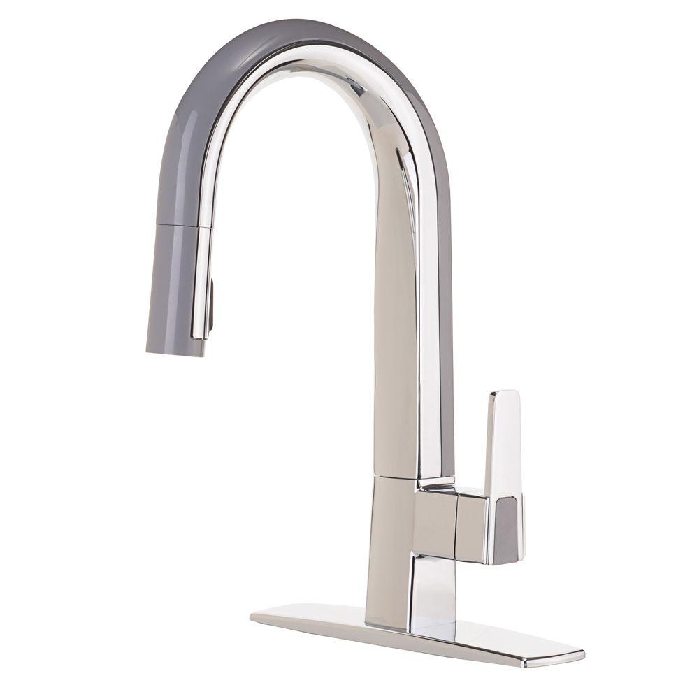 25576-30 Faucets Single Hole Kitchen Faucet With Pull-out Spray Head, Designer Matte Gray Finish Model