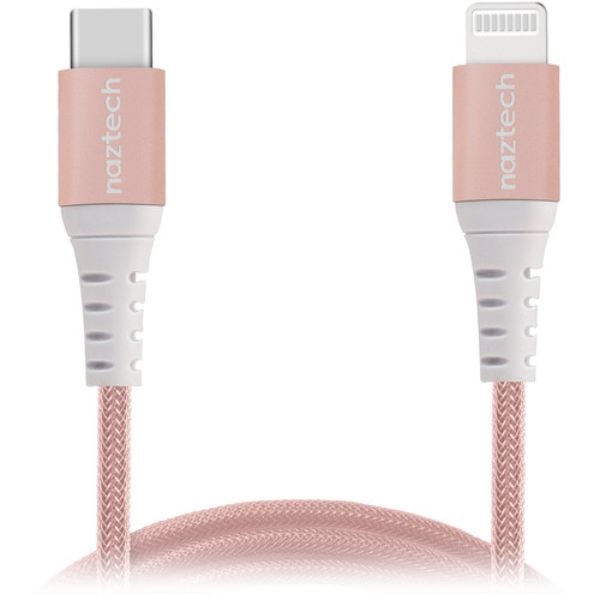 UPC 633755141140 product image for 14114-HYP 4 ft. Braided PD MFI Lightning to USB-C Cable, Rose Gold | upcitemdb.com