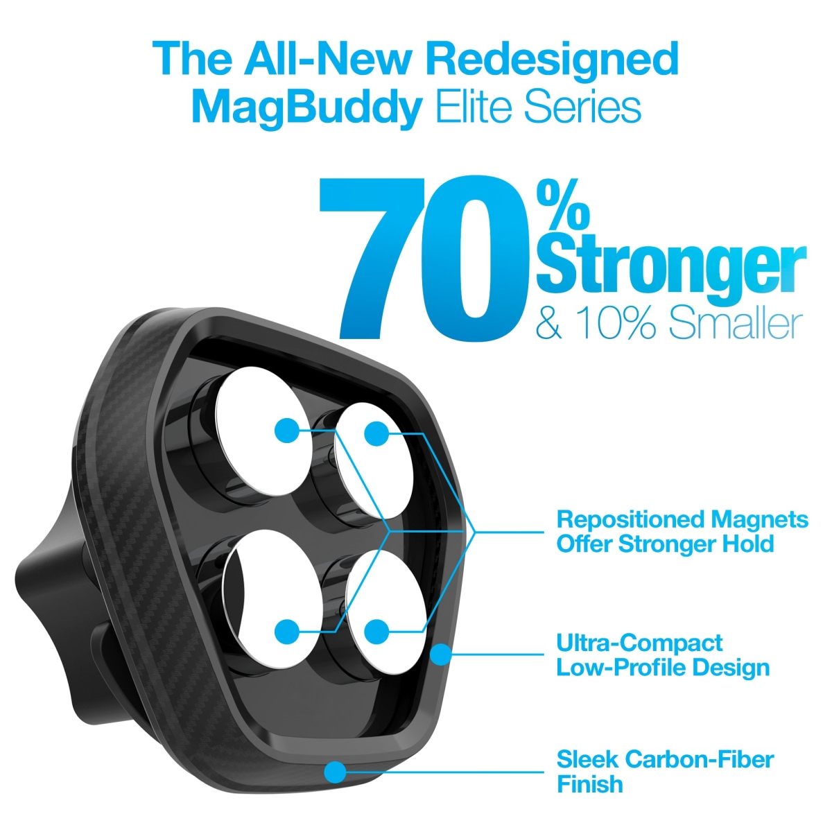 Picture of Naztech 15475-HYP Naztech MagBuddy Elite Cup Holder XL Mount (15475-HYP) Black