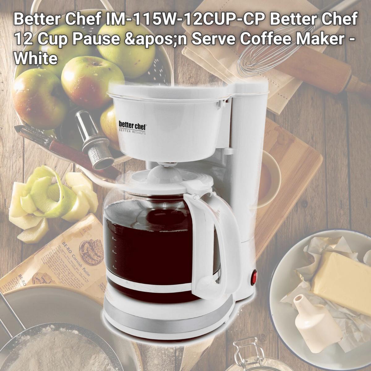 Picture of Better Chef IM-115W-12CUP-CP Better Chef 12 Cup Pause 'n Serve Coffee Maker - White
