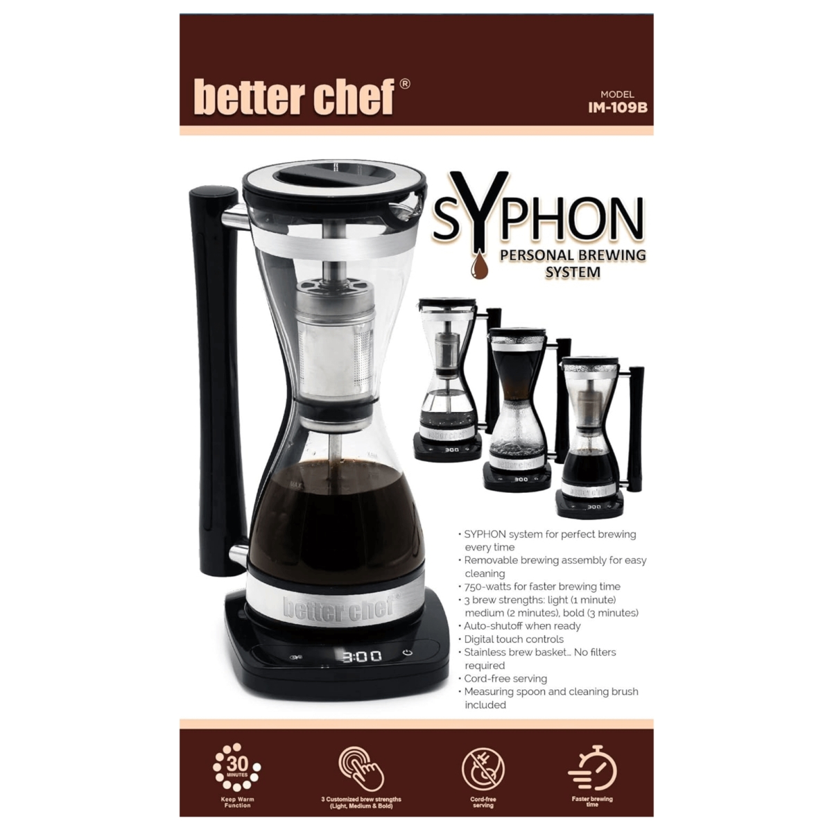 Picture of Better Chef IM-109B-CP Better Chef Syphon Perculator-Style Personal Coffee Brewing System