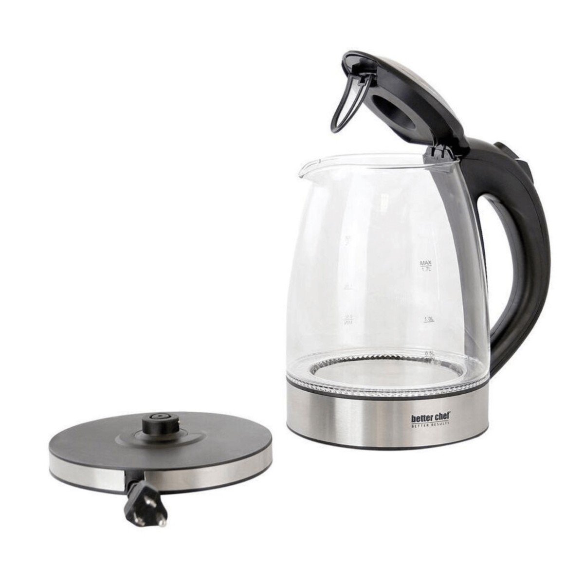 Picture of Better Chef IM-178S-CP Better Chef 1500W 7-Cup Cordless Electric Borosilicate Glass Kettle with 360 Degree Swivel Base