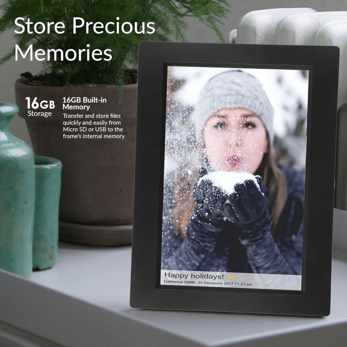 Picture of Supersonic SC-7110W Supersonic 10&apos; Smart WiFi Photo Frame with Built-In Memory