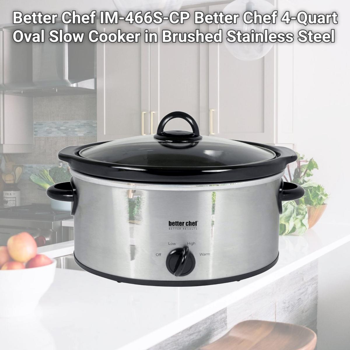 Picture of Better Chef IM-466S-CP Better Chef 4-Quart Oval Slow Cooker in Brushed Stainless Steel