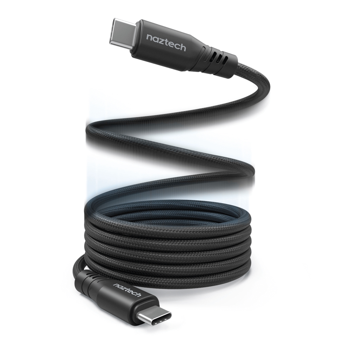 16048-HYP Naztech REcoil USB-C to USB-C Magnetic Cable 6ft - Black