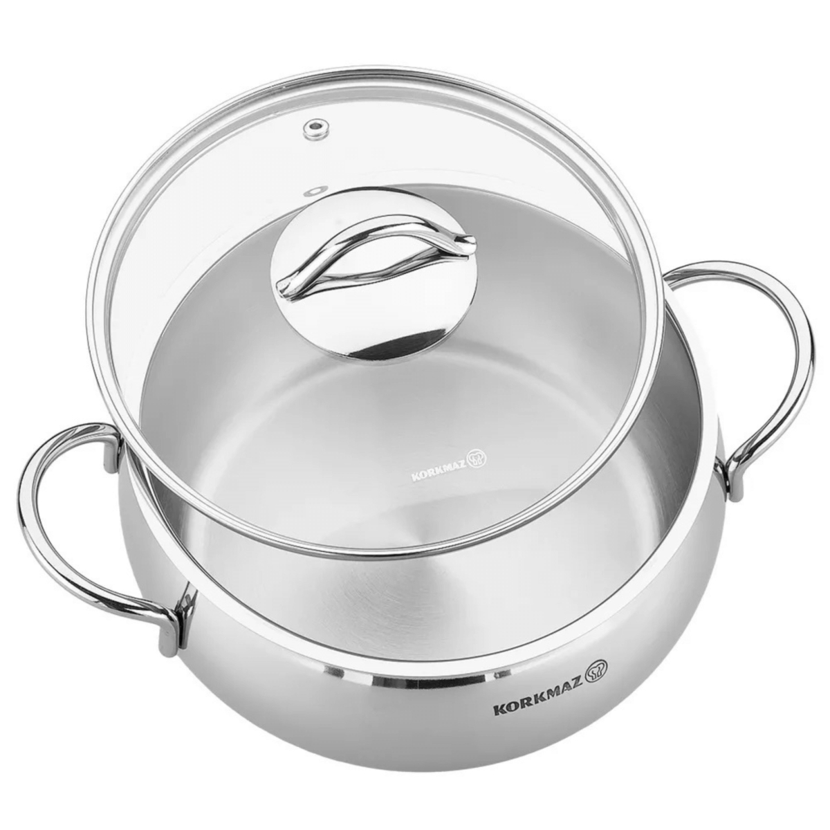 Picture of Korkmaz A1072-CP Korkmaz Tombik 2.5L Stainless Steel Casserole Dish with Lid