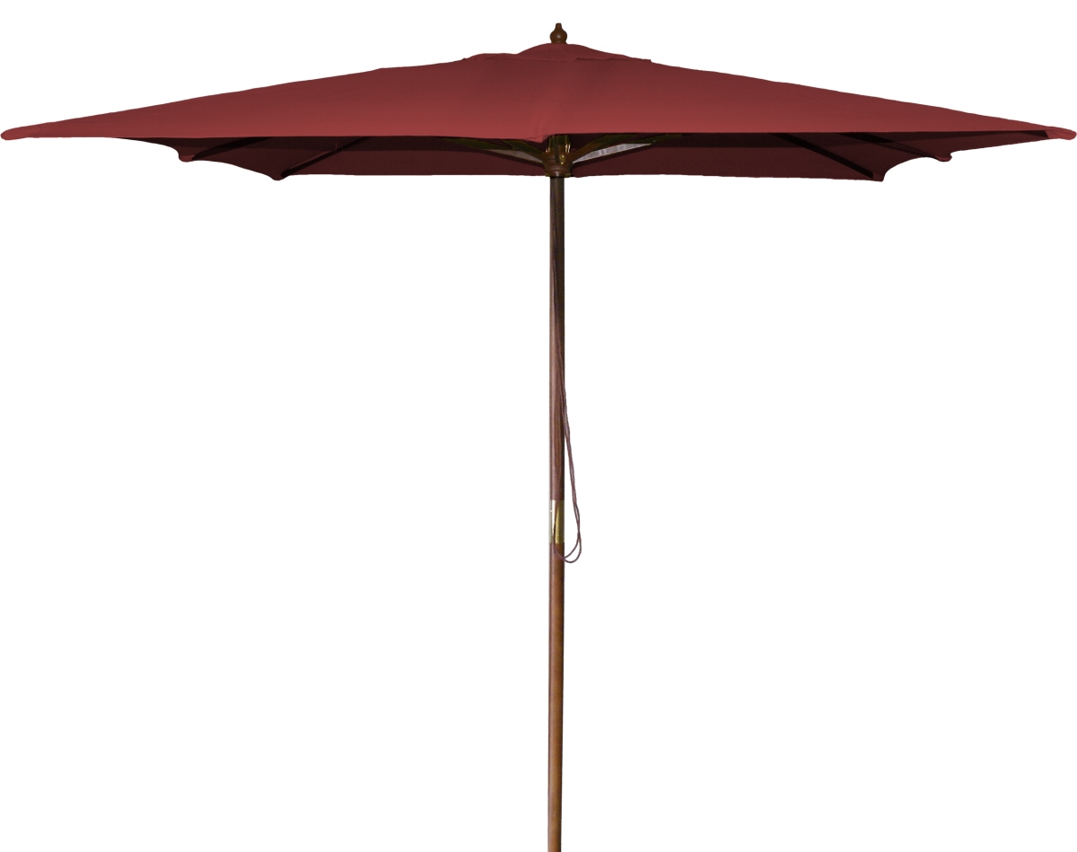 Umpsq853-bur 8.5 Ft. Square Wooden Umbrella, Burgundy
