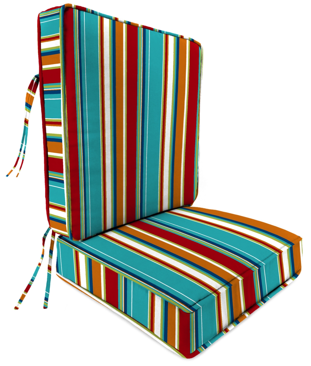 9746pk1-4243d Deep Seat Chair Cushion In Covert Stripe Fiesta - 2 Piece