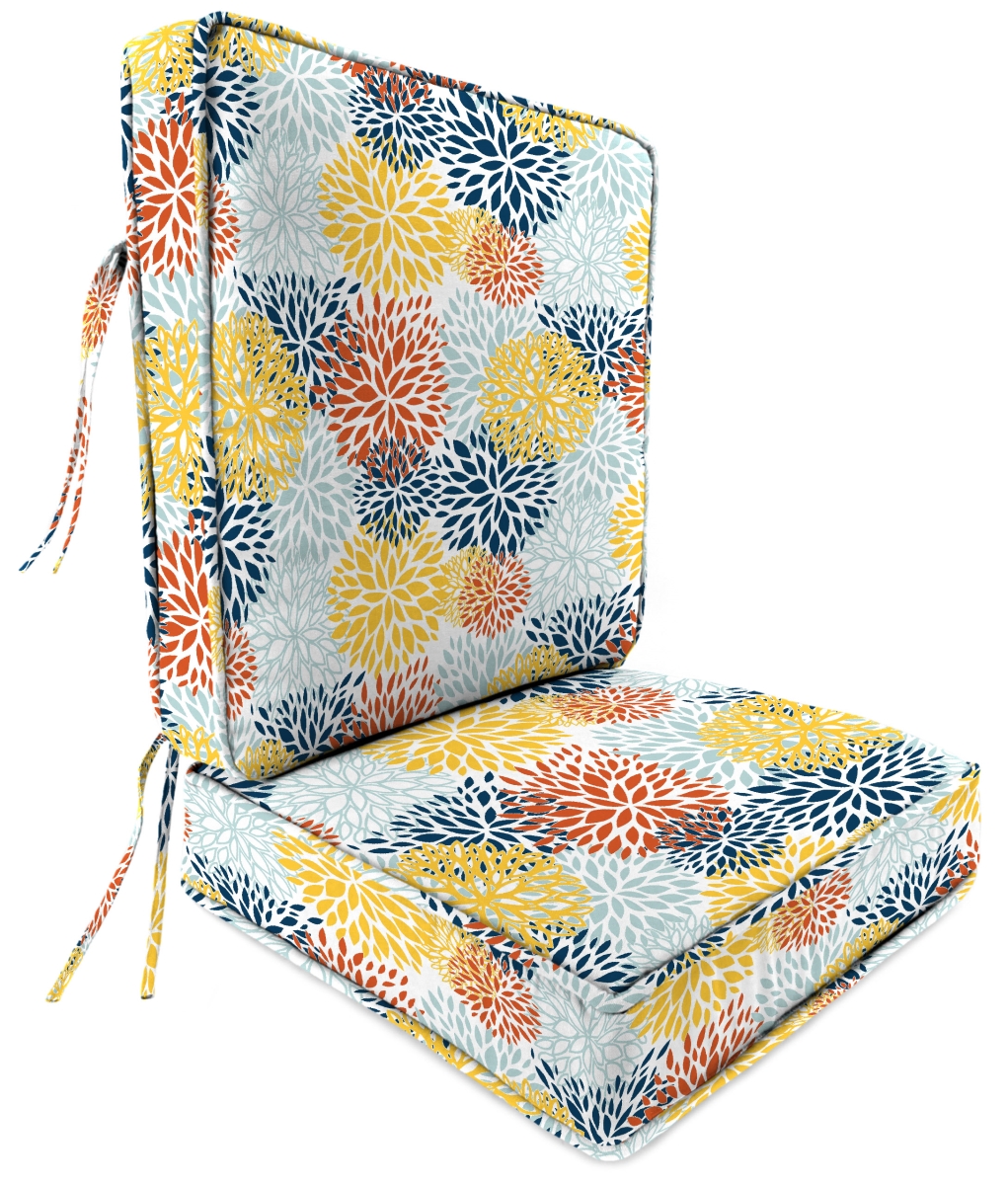 9746pk1-4561d Deep Seat Chair Cushion In Blooms Pearl - 2 Piece