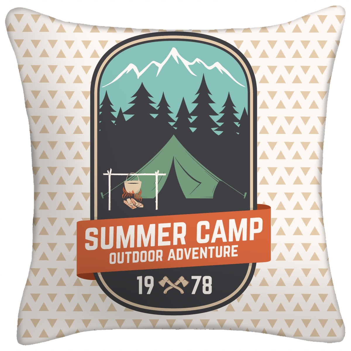 9950pk1-450dpt 18 In. Summer Camp Outdoor Adventure Toss Pillow
