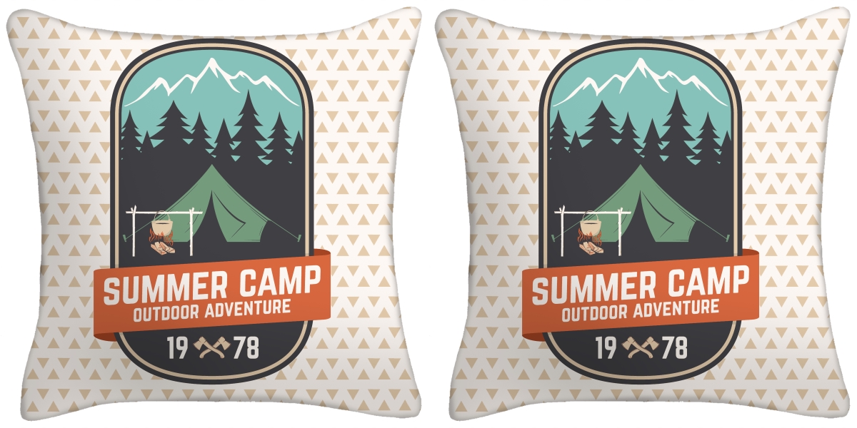 9952pk2-449dpt 16 In. Summer Camp Outdoor Adventure Toss Pillows, Set Of 2