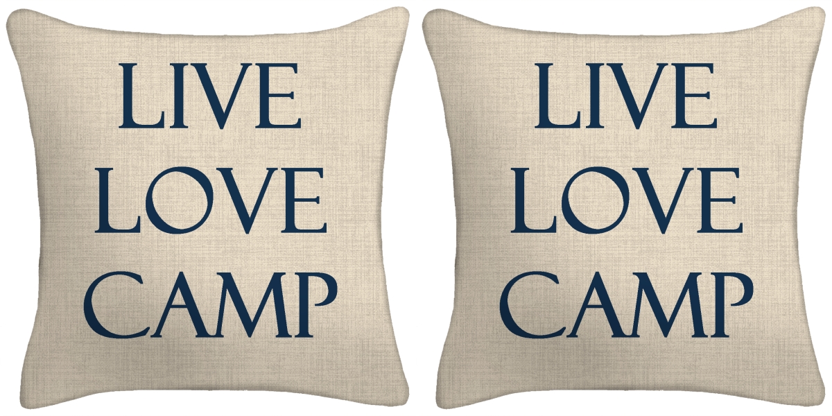 9952pk2-451dpt 16 In. Live Love Camp Toss Pillows, Set Of 2