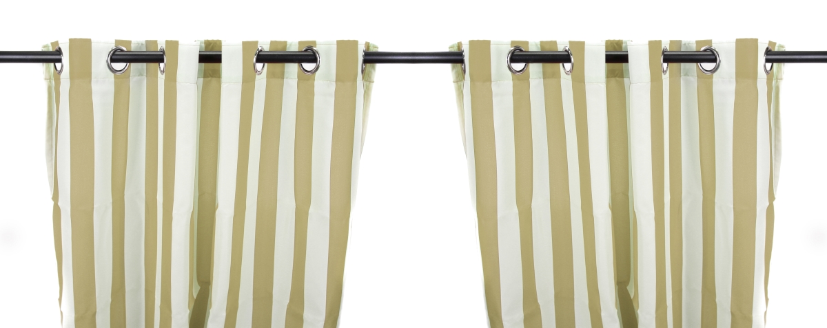 3voc5484pk2-1333q 54 X 84 In. Outdoor Curtain Panels, Linen Stripe - Set Of 2