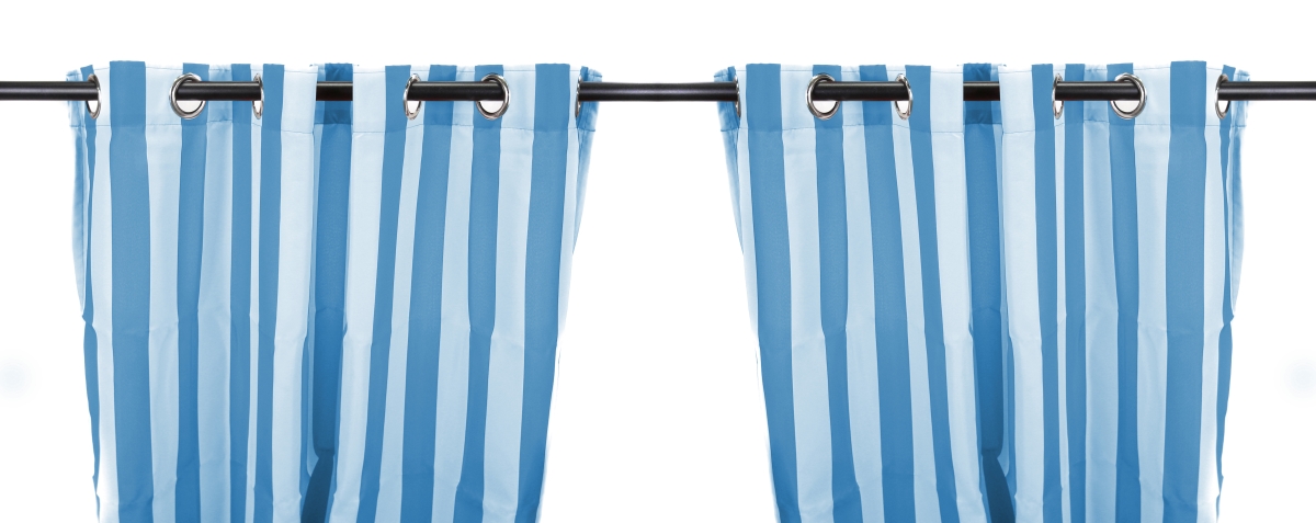 3voc5484pk2-1851q 54 X 84 In. Outdoor Curtain Panels, Caribbean Stripe - Set Of 2