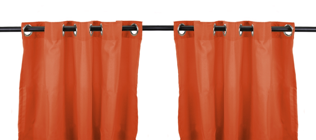 3voc5484pk2-1852q 54 X 84 In. Outdoor Curtain Panels, Tangerine - Set Of 2