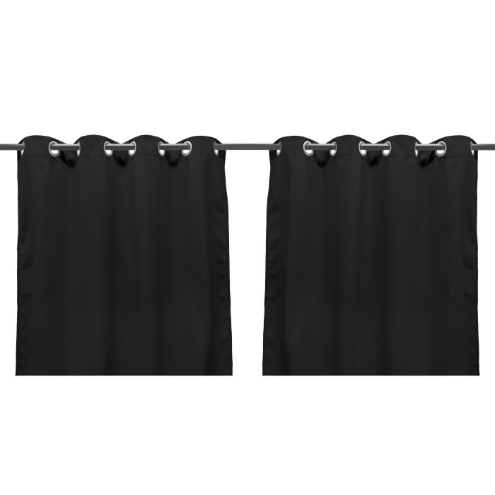 3voc5484pk2-3151q 54 X 84 In. Outdoor Curtain Panels, Black - Set Of 2