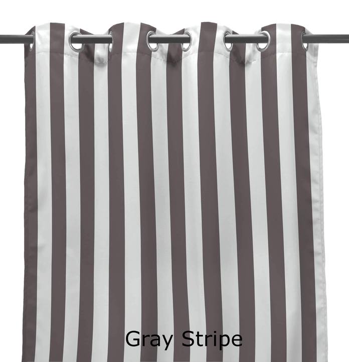 3voc5484pk2-4336q 54 X 84 In. Outdoor Curtain Panels, Gray Stripe - Set Of 2