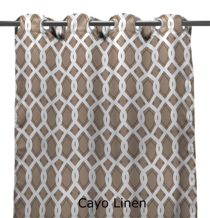 3voc5484pk2-4715q 54 X 84 In. Outdoor Curtain Panels, Cayo Linen - Set Of 2